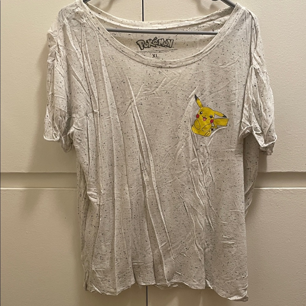 Pokemon Speckled Tee with Pikachu Pocket Design
